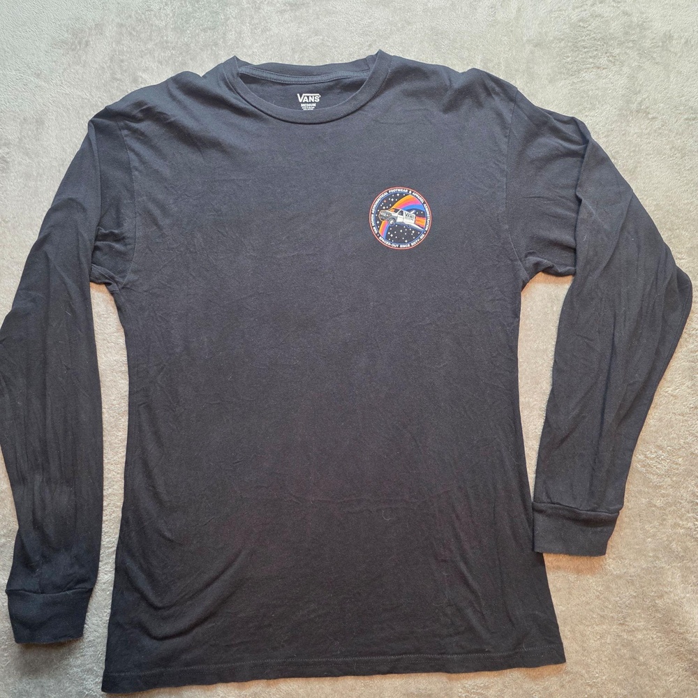 Vans Shirt Mens M Black Van Doren Astronautical Graphic Long Sleeve T-Shirt